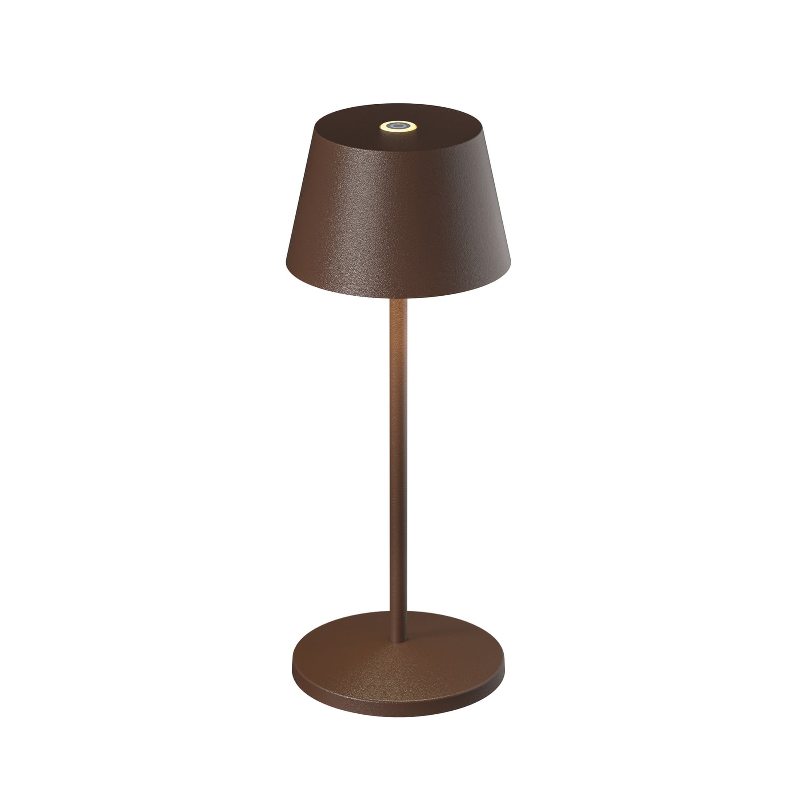 LED oppladbar bordlampe Modi Micro corten IP65 montert på bord