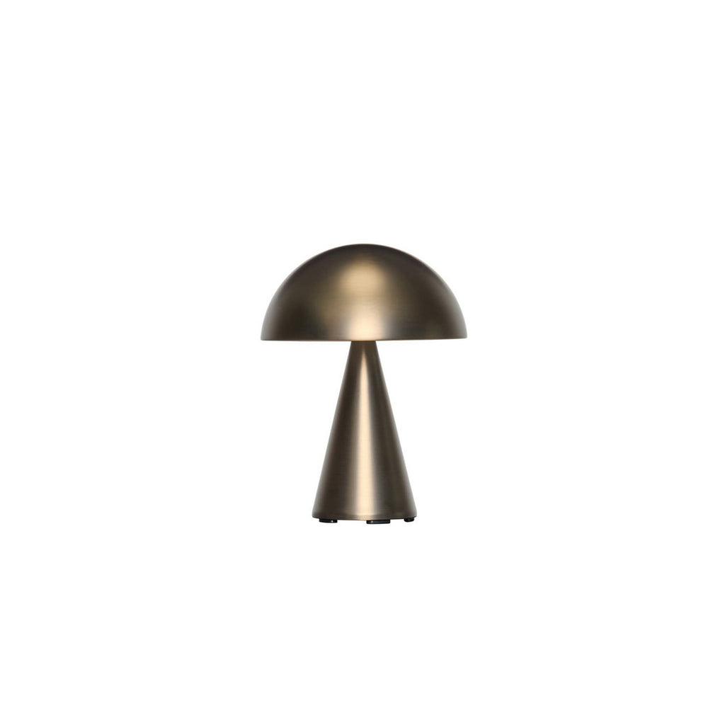 LED oppladbar bordlampe Mush messing H20 cm dimbar IP44 nærbilde