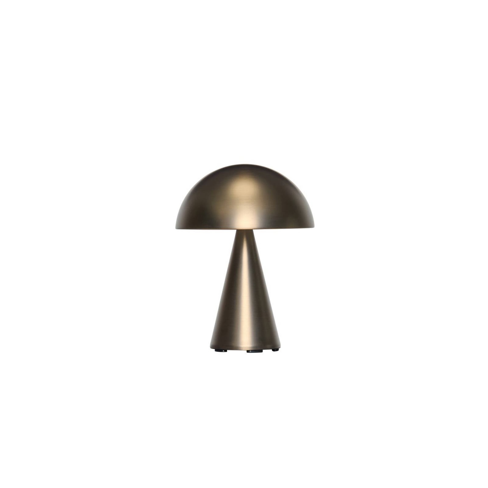 LED oppladbar bordlampe Mush messing H20 cm dimbar IP44 nærbilde