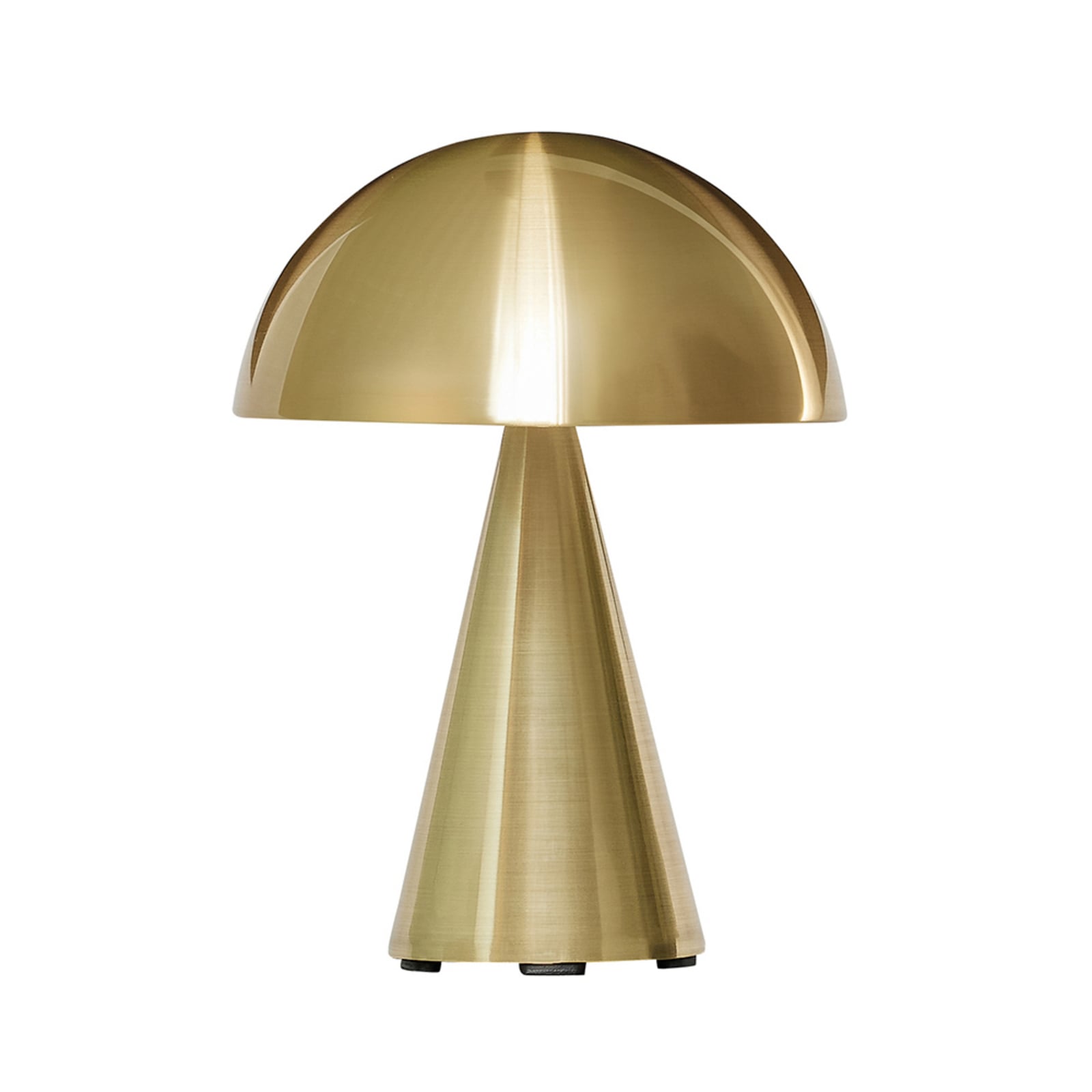 LED oppladbar bordlampe Mush messing Ø15 cm dimbar IP44 forfra