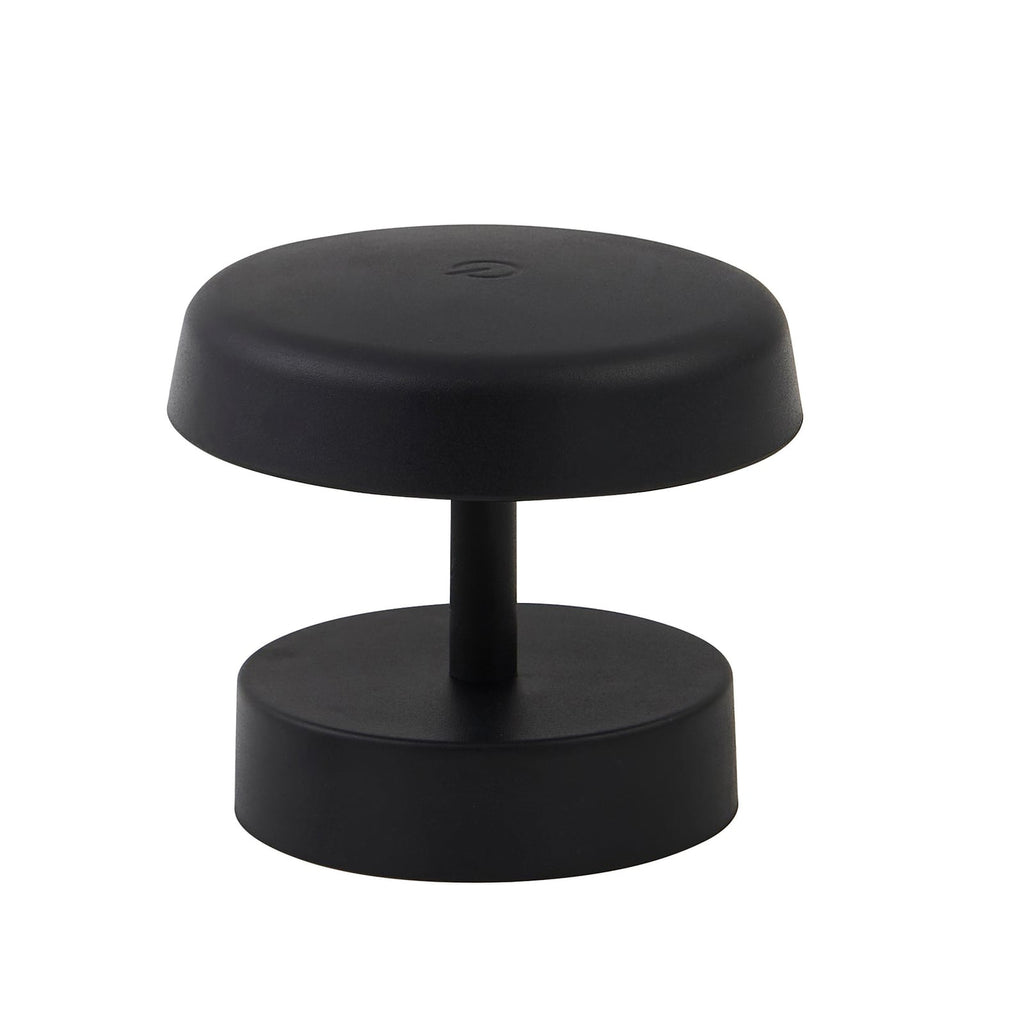 Montert LED oppladbar bordlampe Nalani dimbar svart IP44 H10 cm i miljø
