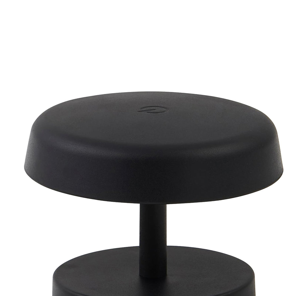 LED oppladbar bordlampe Nalani dimbar svart IP44 H10 cm med berøringsdimmer