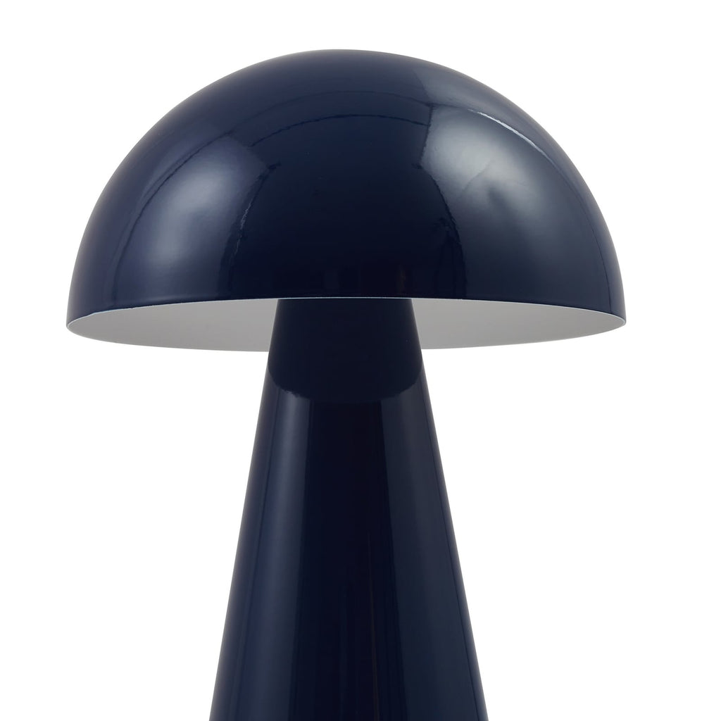 LED-oppladbar bordlampe Nevijo blå Ø20 cm med USB-kabel