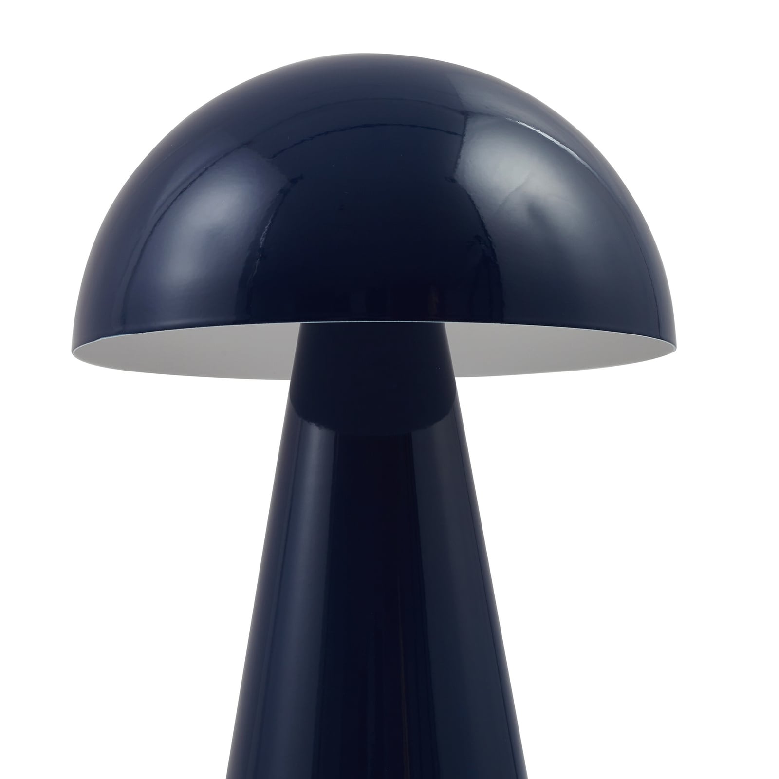 LED-oppladbar bordlampe Nevijo blå Ø20 cm med USB-kabel