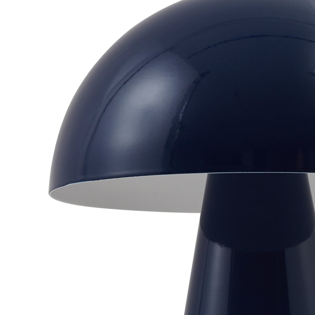 LED-oppladbar bordlampe Nevijo blå Ø20 cm lysstyrkejustering