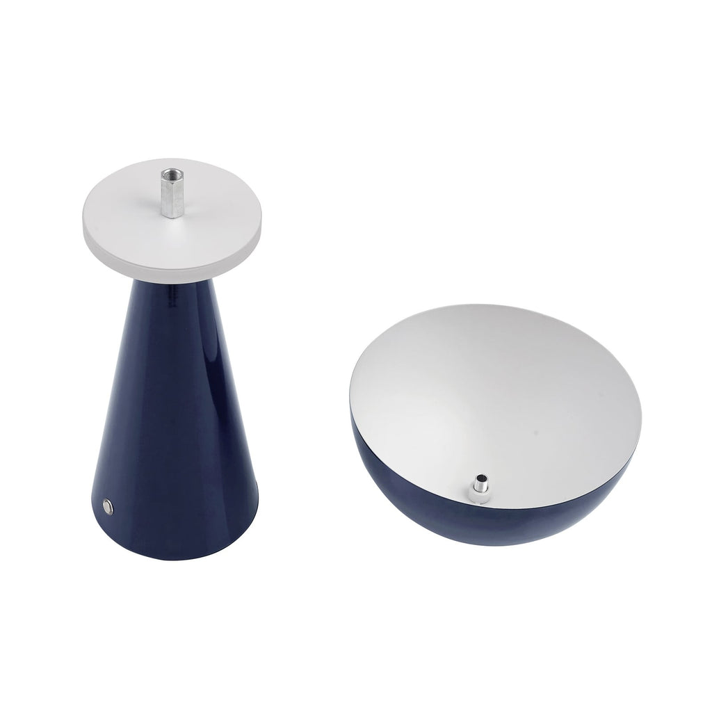 LED-oppladbar bordlampe Nevijo blå Ø20 cm sideprofil