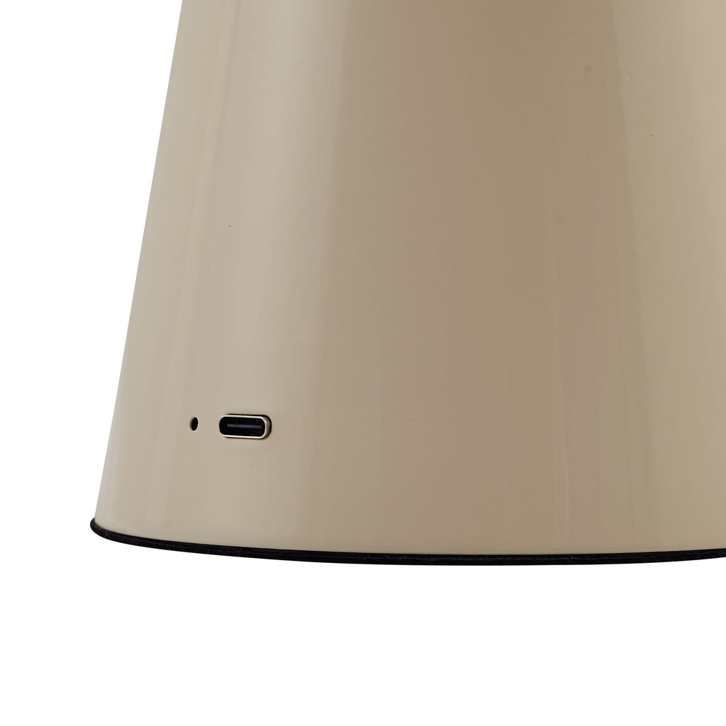 LED oppladbar bordlampe Nevijo dimbar beige batteriindikator