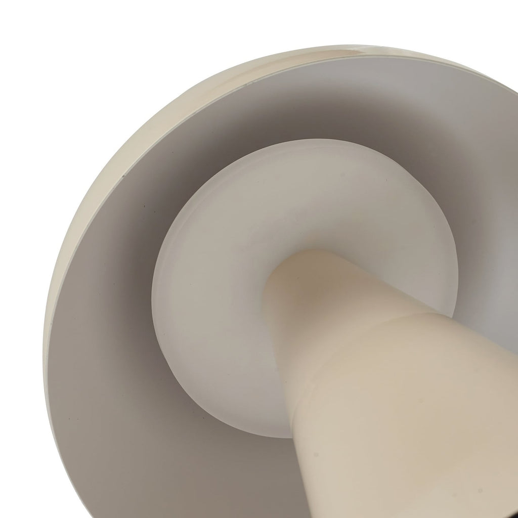 LED oppladbar bordlampe Nevijo dimbar beige designdetalj