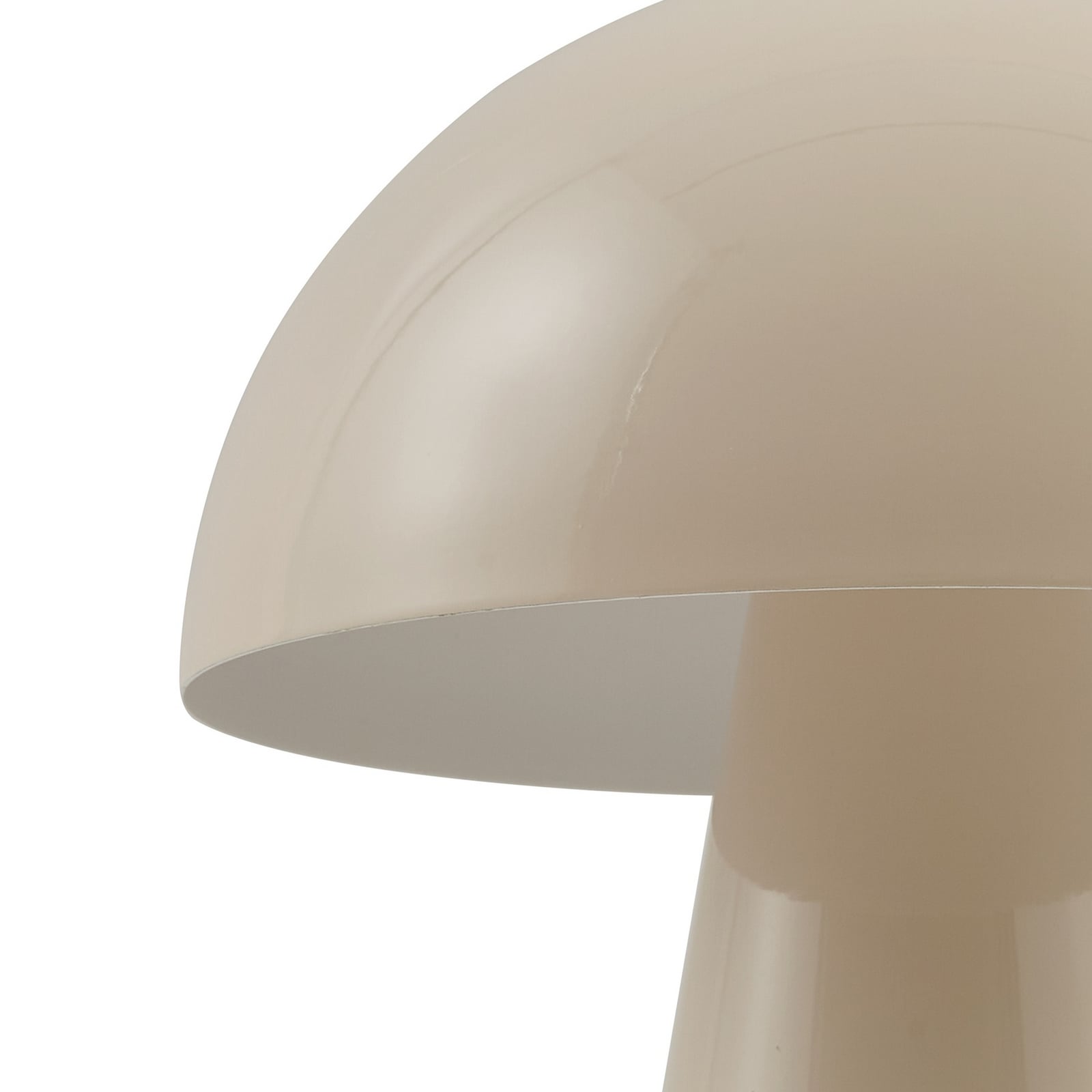 LED oppladbar bordlampe Nevijo dimbar beige lys i mørkt rom