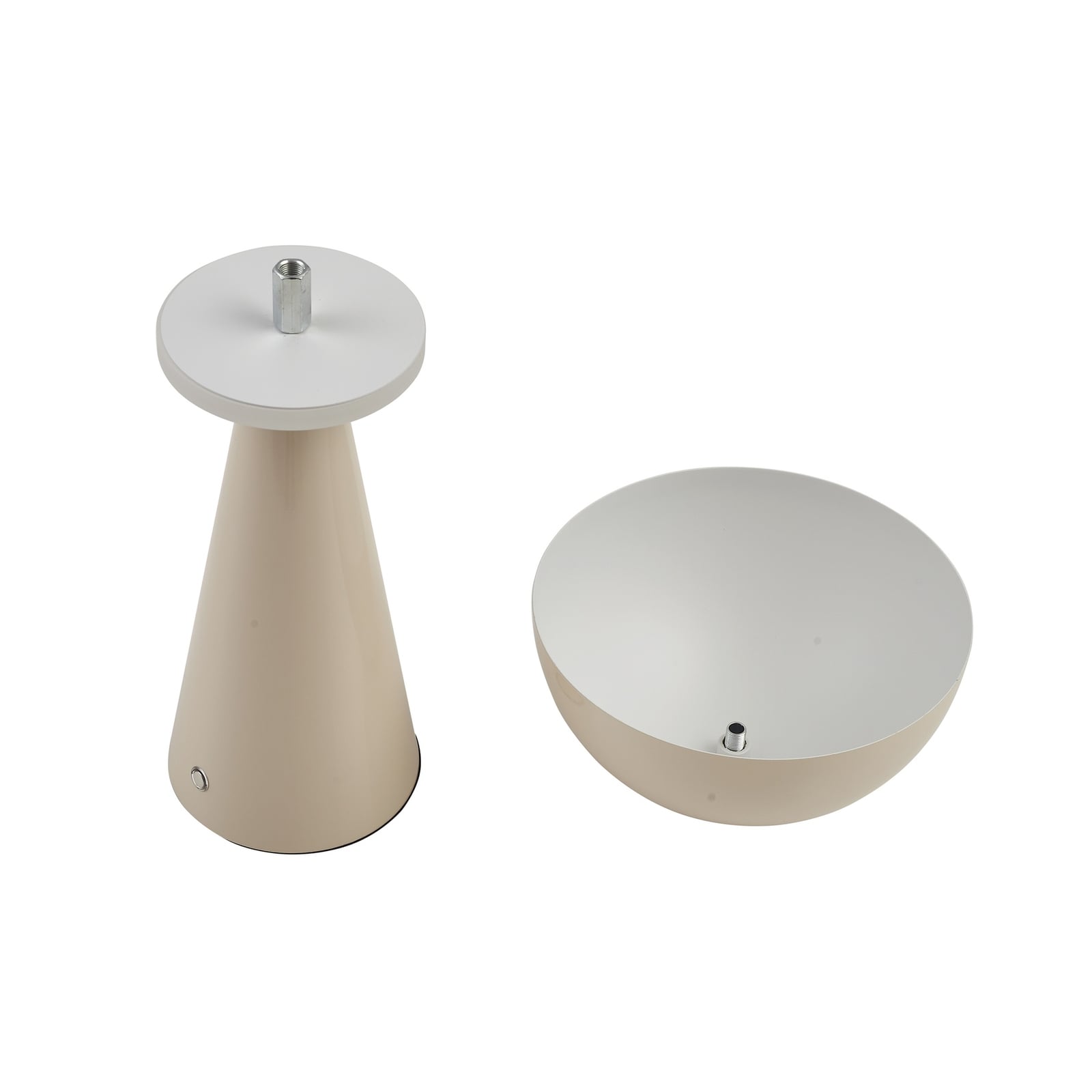 LED oppladbar bordlampe Nevijo dimbar beige oversikt
