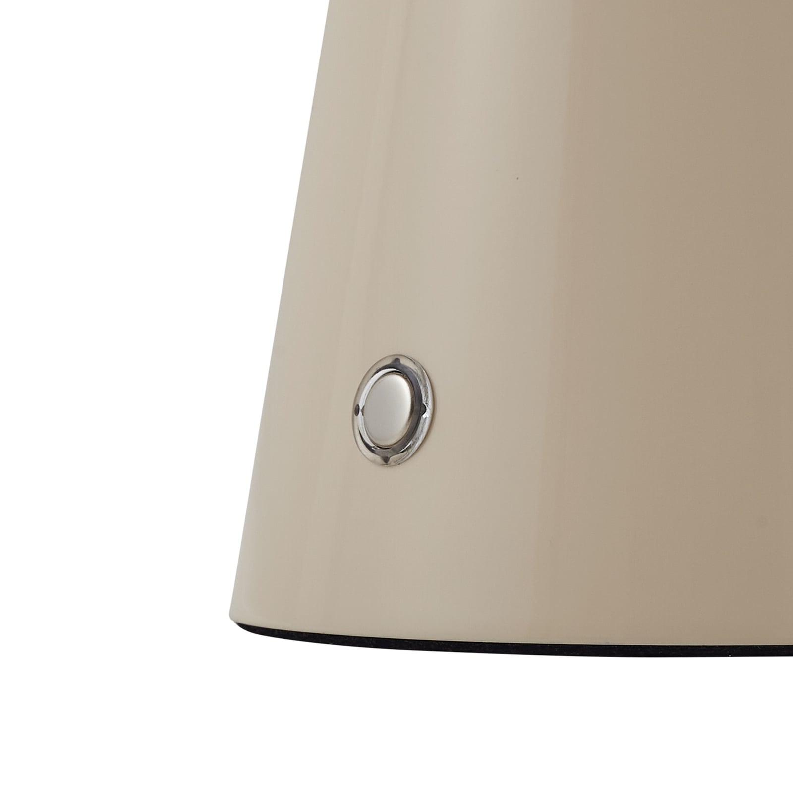 LED oppladbar bordlampe Nevijo dimbar beige sideprofil