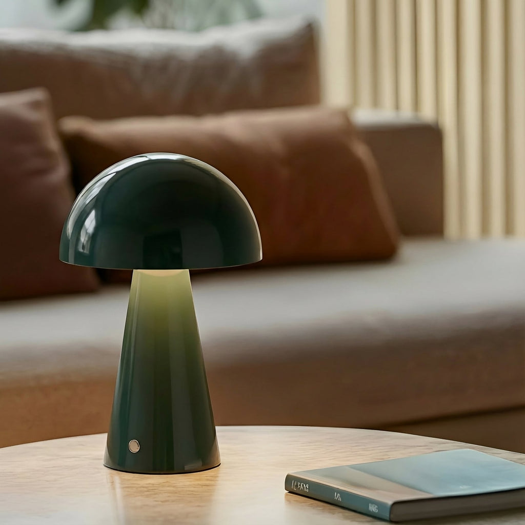 LED oppladbar bordlampe Nevijo dimbar grønn bakside