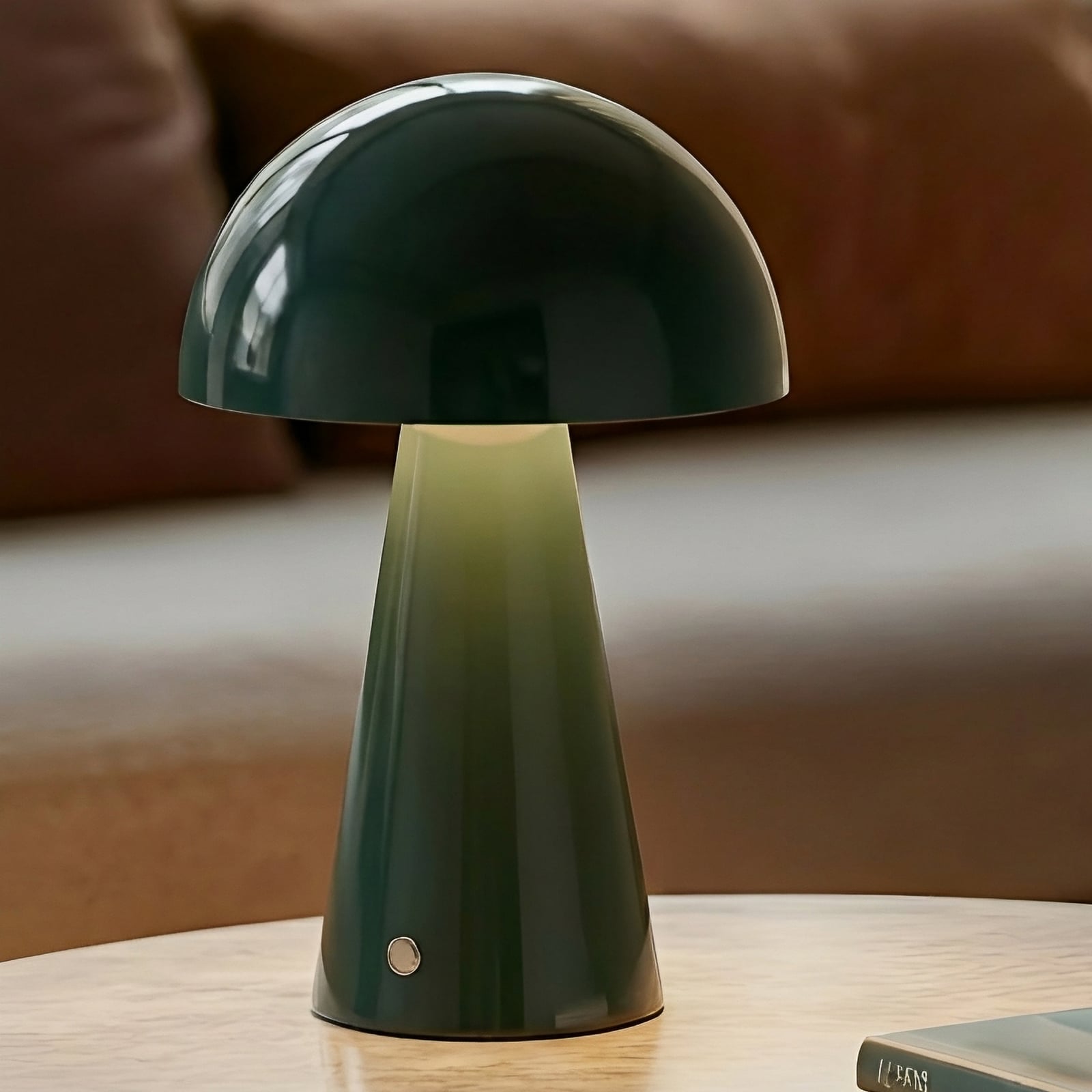 LED oppladbar bordlampe Nevijo dimbar grønn foran