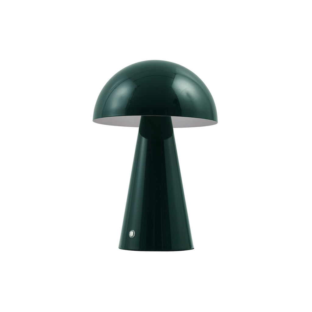 LED oppladbar bordlampe Nevijo dimbar grønn montert i stue