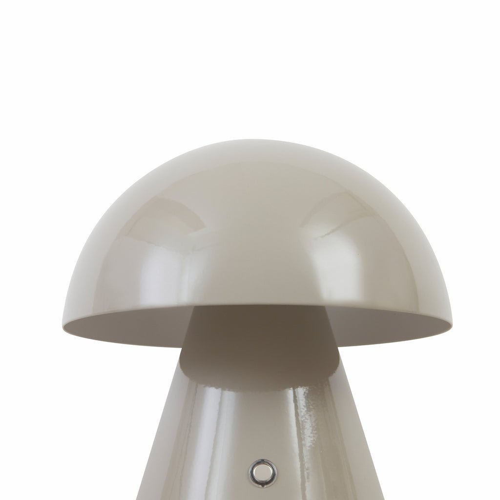 LED oppladbar bordlampe Nevijo grå lys i mørkt rom