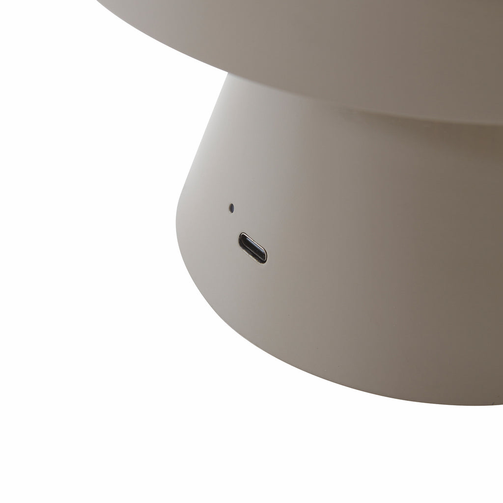 LED oppladbar bordlampe Nevijo grå oversikt fra oven