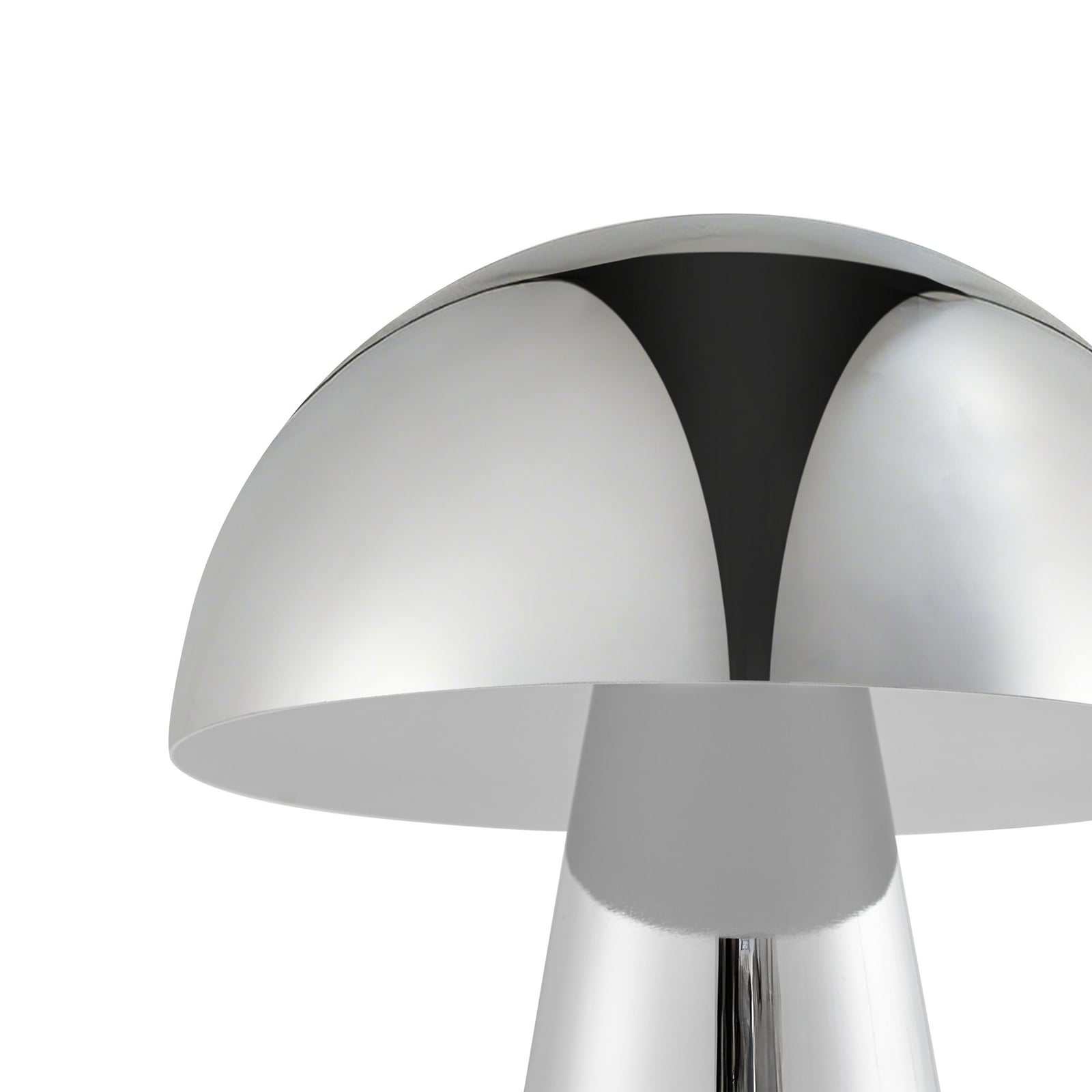 LED oppladbar bordlampe Nevijo krom dimbar USB-kabel