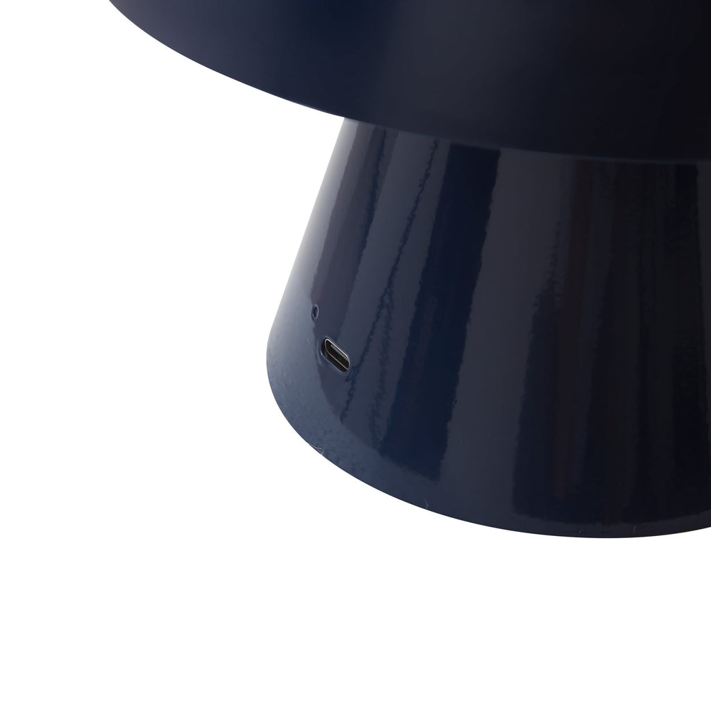 LED oppladbar bordlampe Nevijo mørkeblå med varmt lys