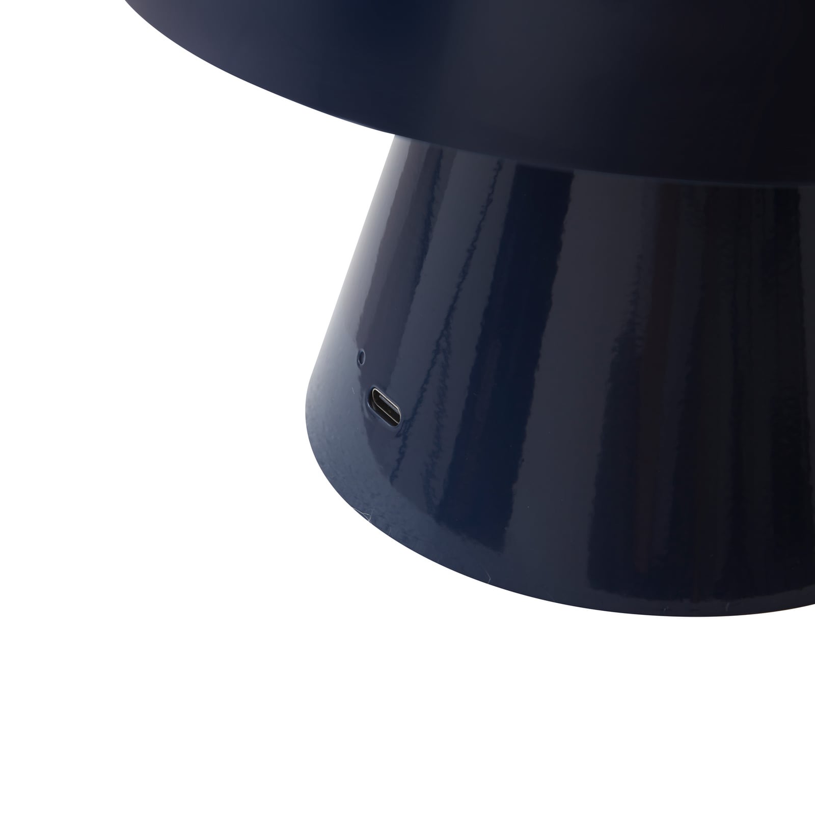 LED oppladbar bordlampe Nevijo mørkeblå med varmt lys