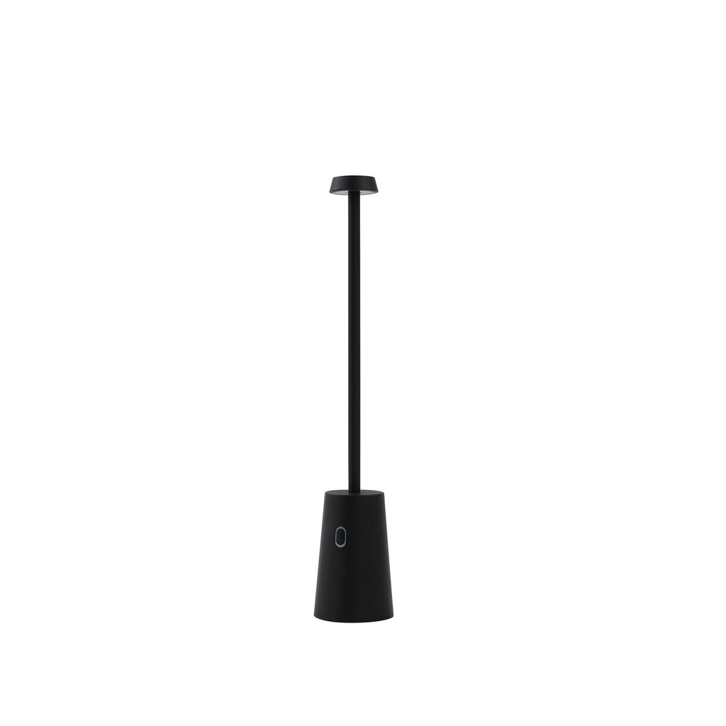 LED oppladbar bordlampe Noelani dimbar svart H30 cm montert på bord