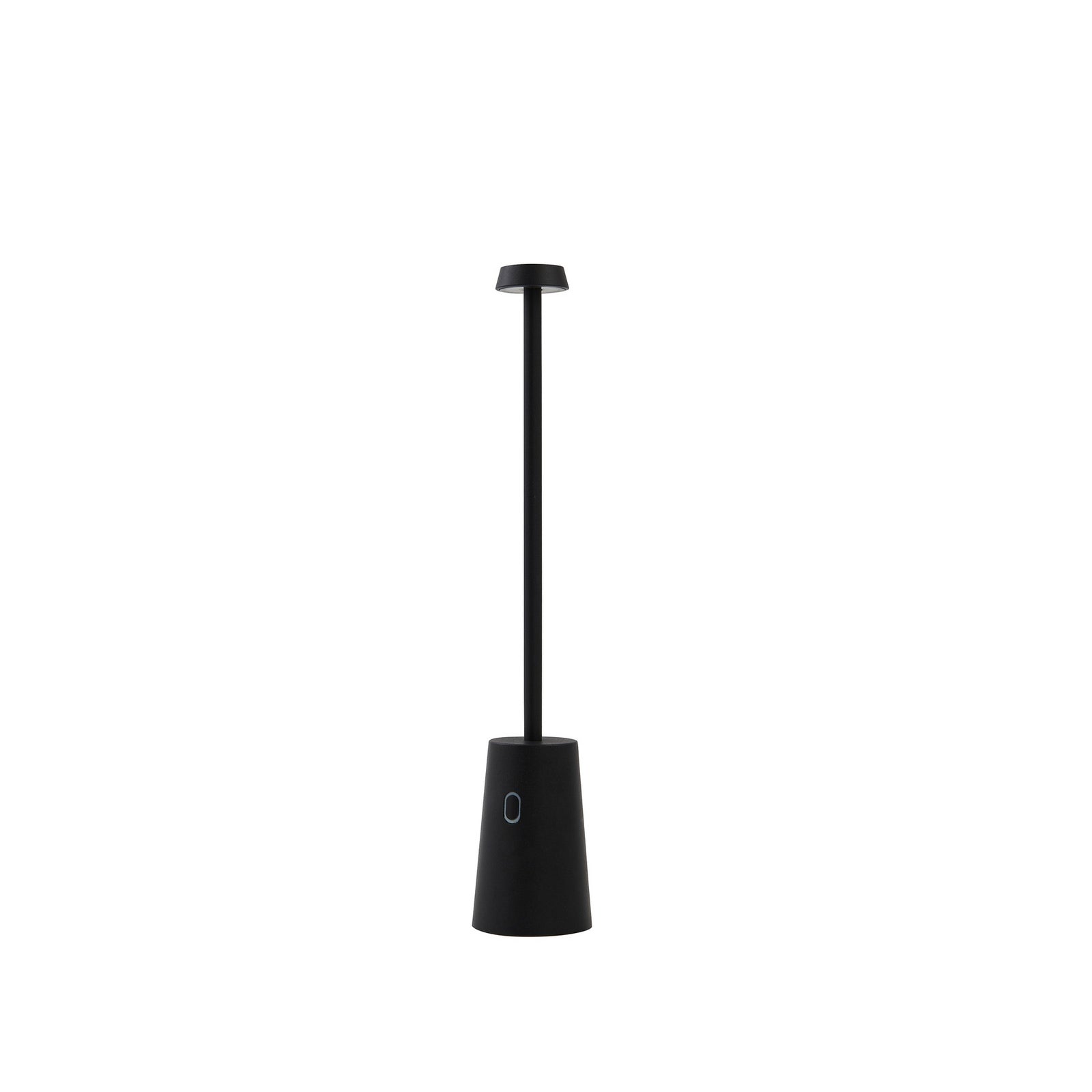 LED oppladbar bordlampe Noelani dimbar svart H30 cm montert på bord