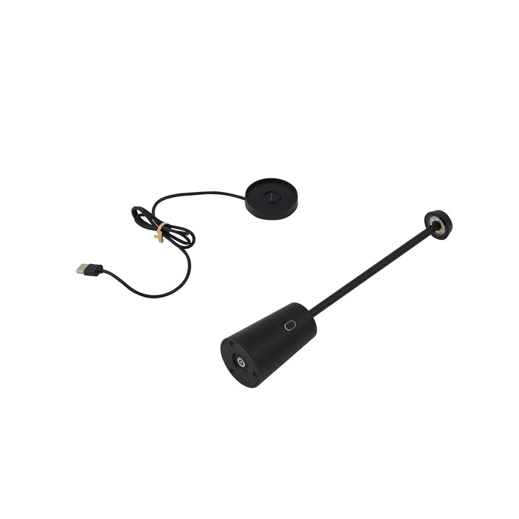 LED oppladbar bordlampe Noelani dimbar svart H30 cm bruk på utebord