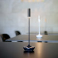 LED oppladbar bordlampe Nucandle svart dimbar IP54 forfra