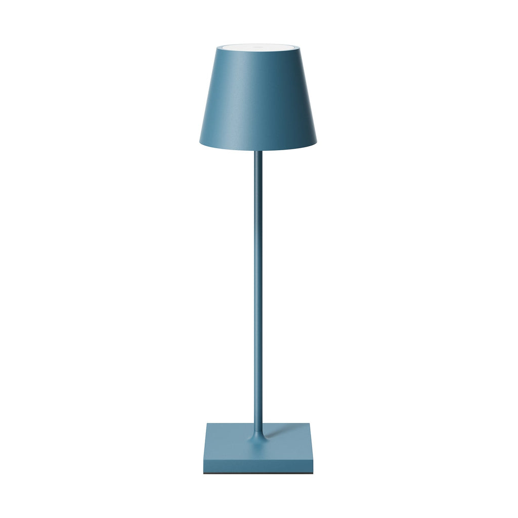 LED oppladbar bordlampe Nuindie dimbar aluminium IP54 blå - Sigor detalj av skjerm