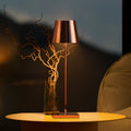 LED oppladbar bordlampe Nuindie dimbar kobber IP54 forfra