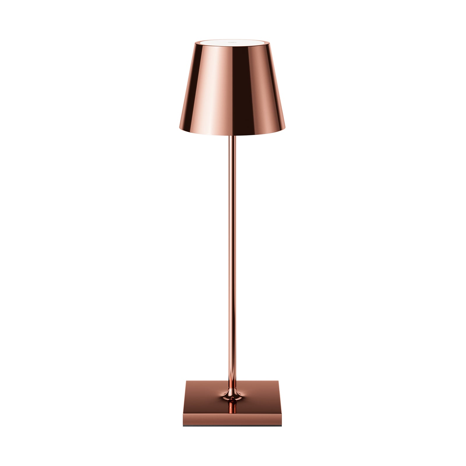 LED oppladbar bordlampe Nuindie dimbar kobber IP54 bakside