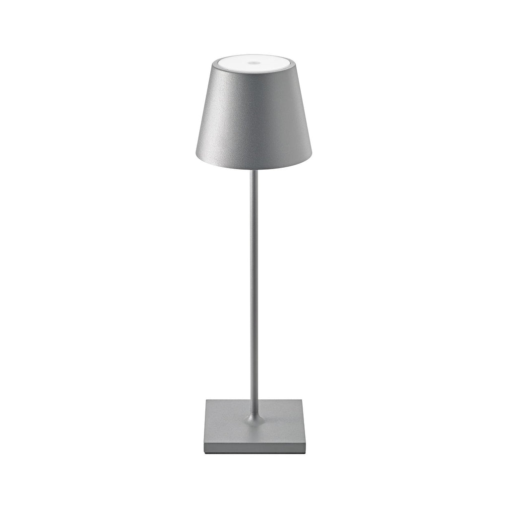 LED oppladbar bordlampe Nuindie grafitt aluminium dimbar IP54 bakside