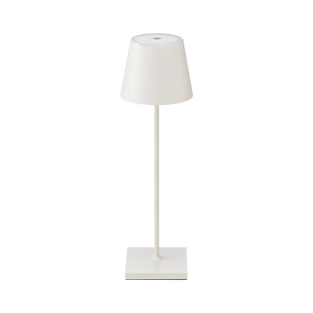 LED oppladbar bordlampe Nuindie hvit IP54 dimbar 38 cm detalj av skjerm