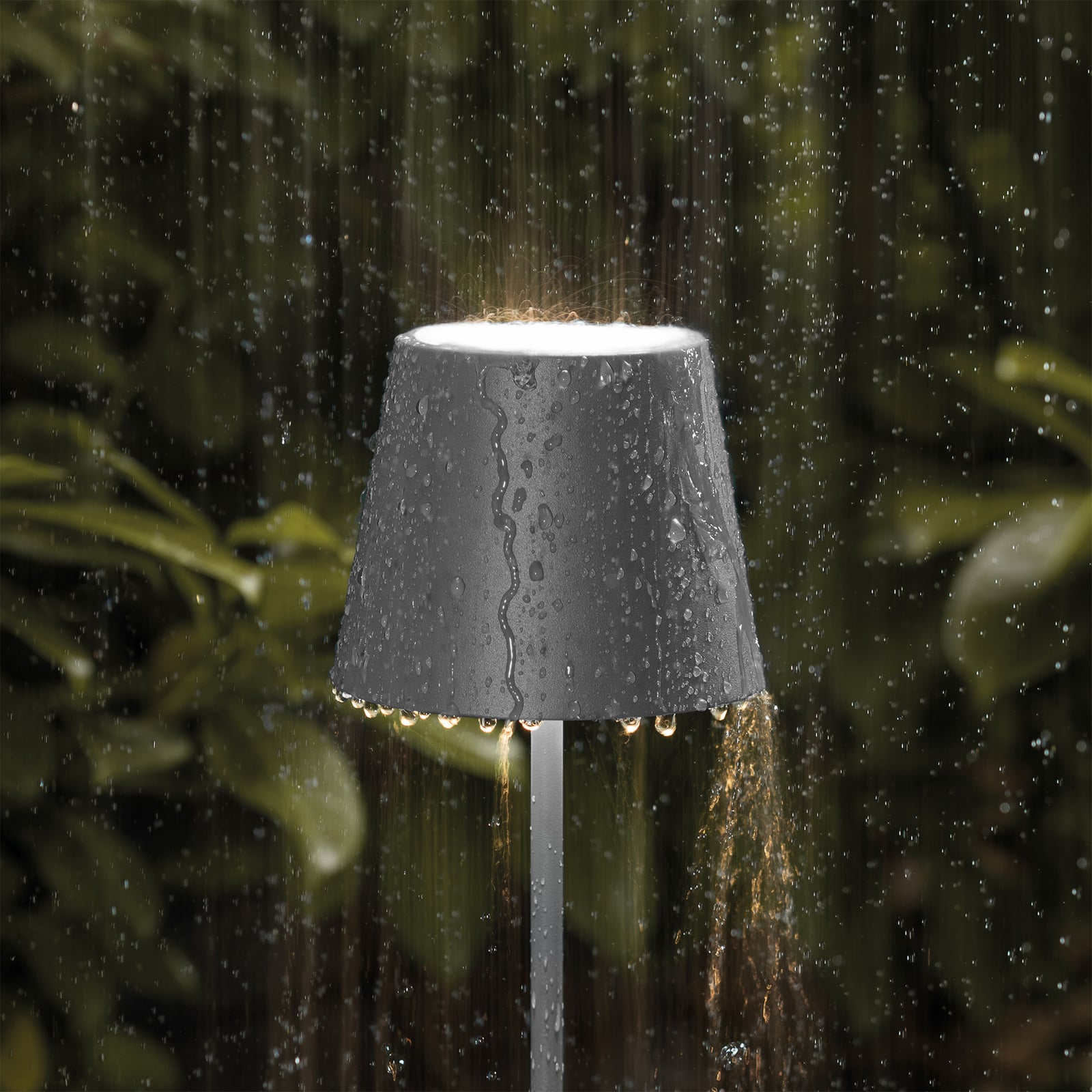 LED oppladbar bordlampe Nuindie mini dimbar grafitt bakside
