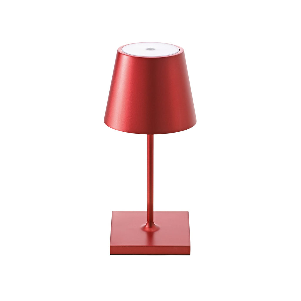LED oppladbar bordlampe Nuindie mini dimbar rød IP54 bakside