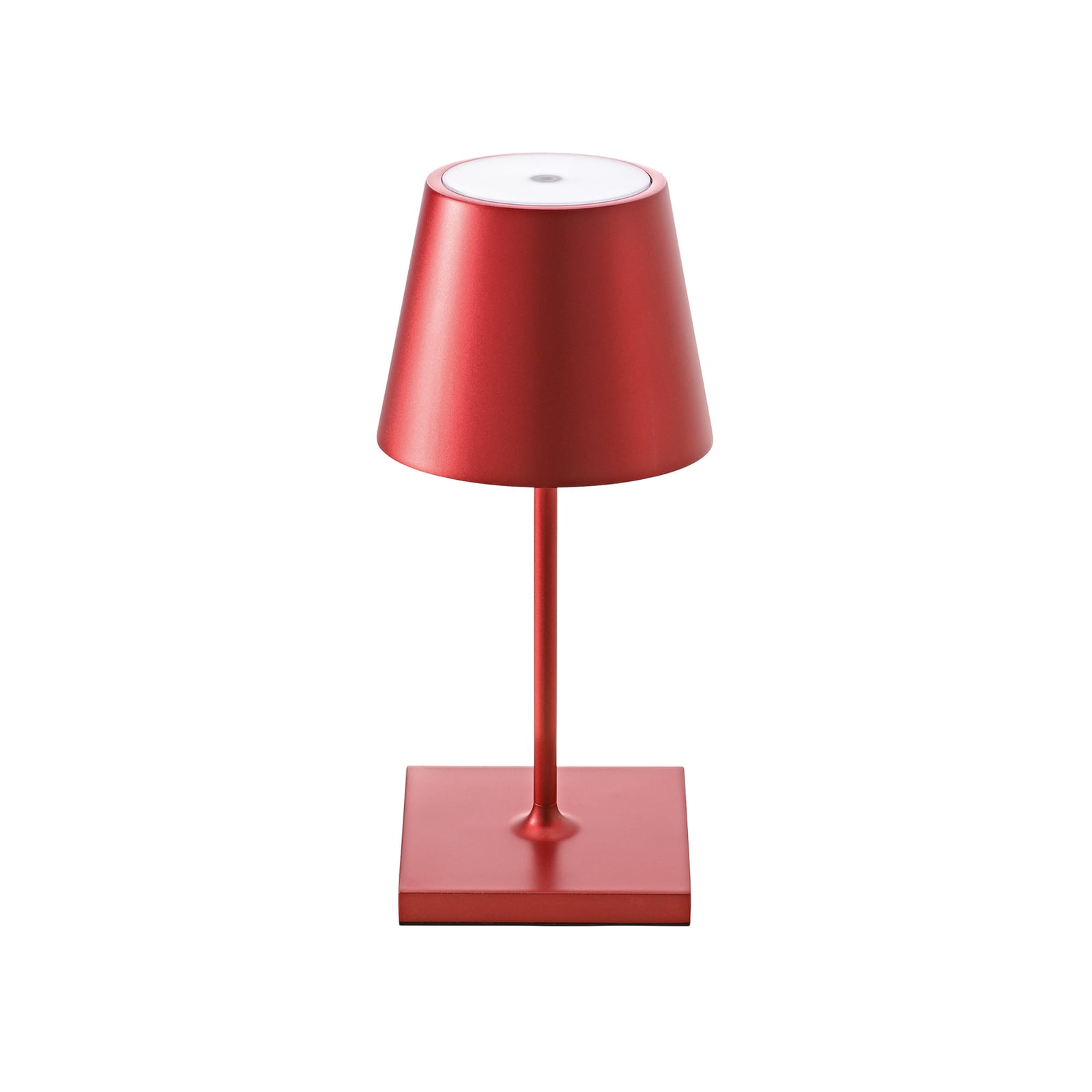 LED oppladbar bordlampe Nuindie mini dimbar rød IP54 bakside