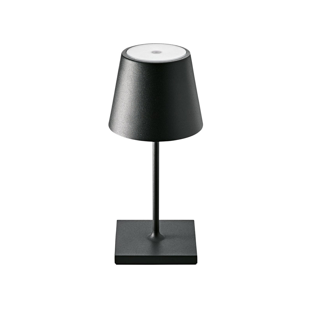 LED oppladbar bordlampe Nuindie mini dimbar svart IP54 bakside