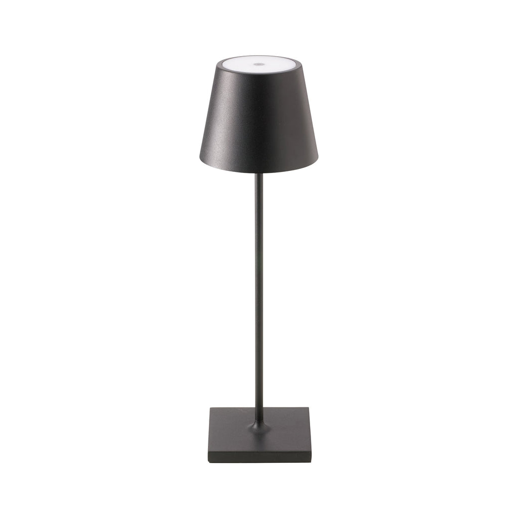 LED oppladbar bordlampe Nuindie svart IP54 dimbar 38 cm bakside