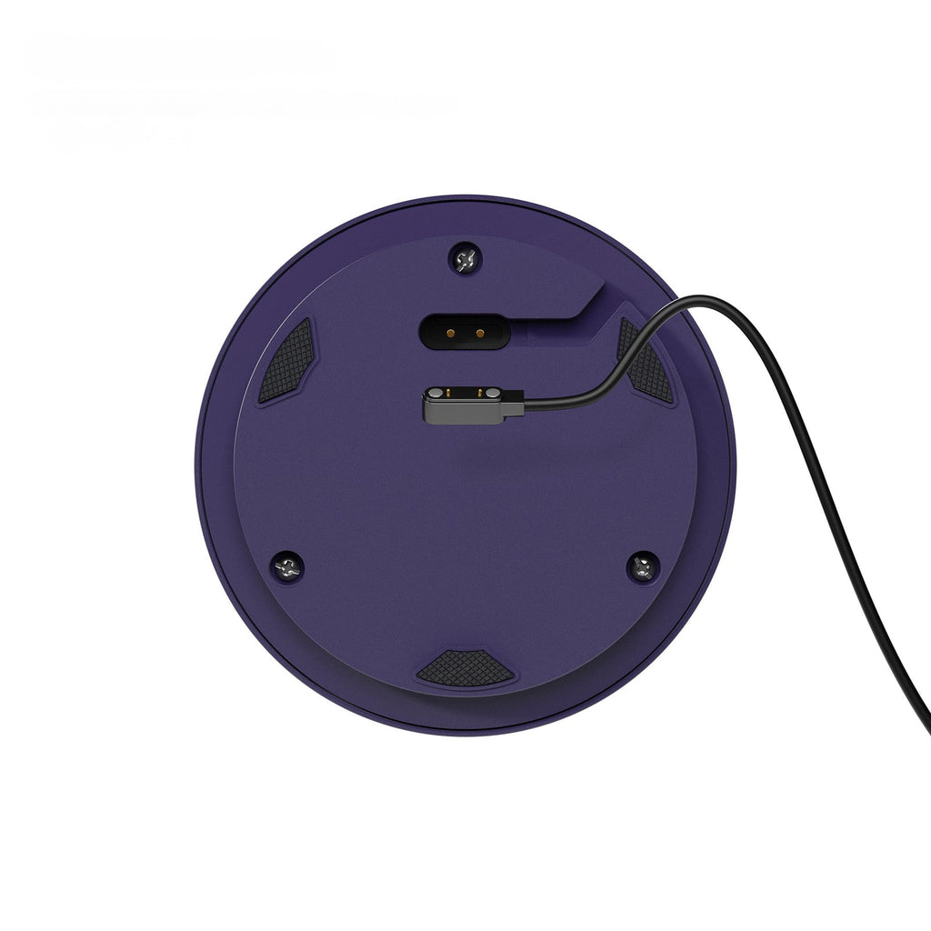LED oppladbar bordlampe Numotion dimbar blå glass IP54 detalj av touchbryter