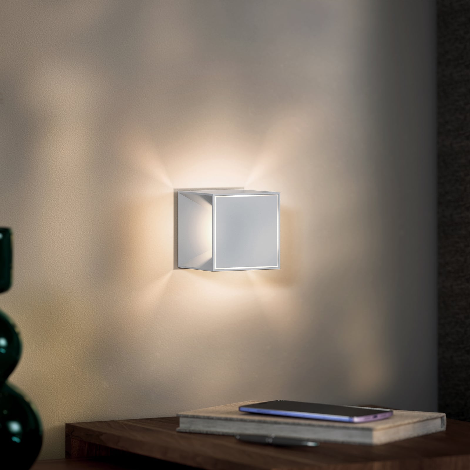LED oppladbar bordlampe Nutalis mini dimbar 8 cm IP54 forfra