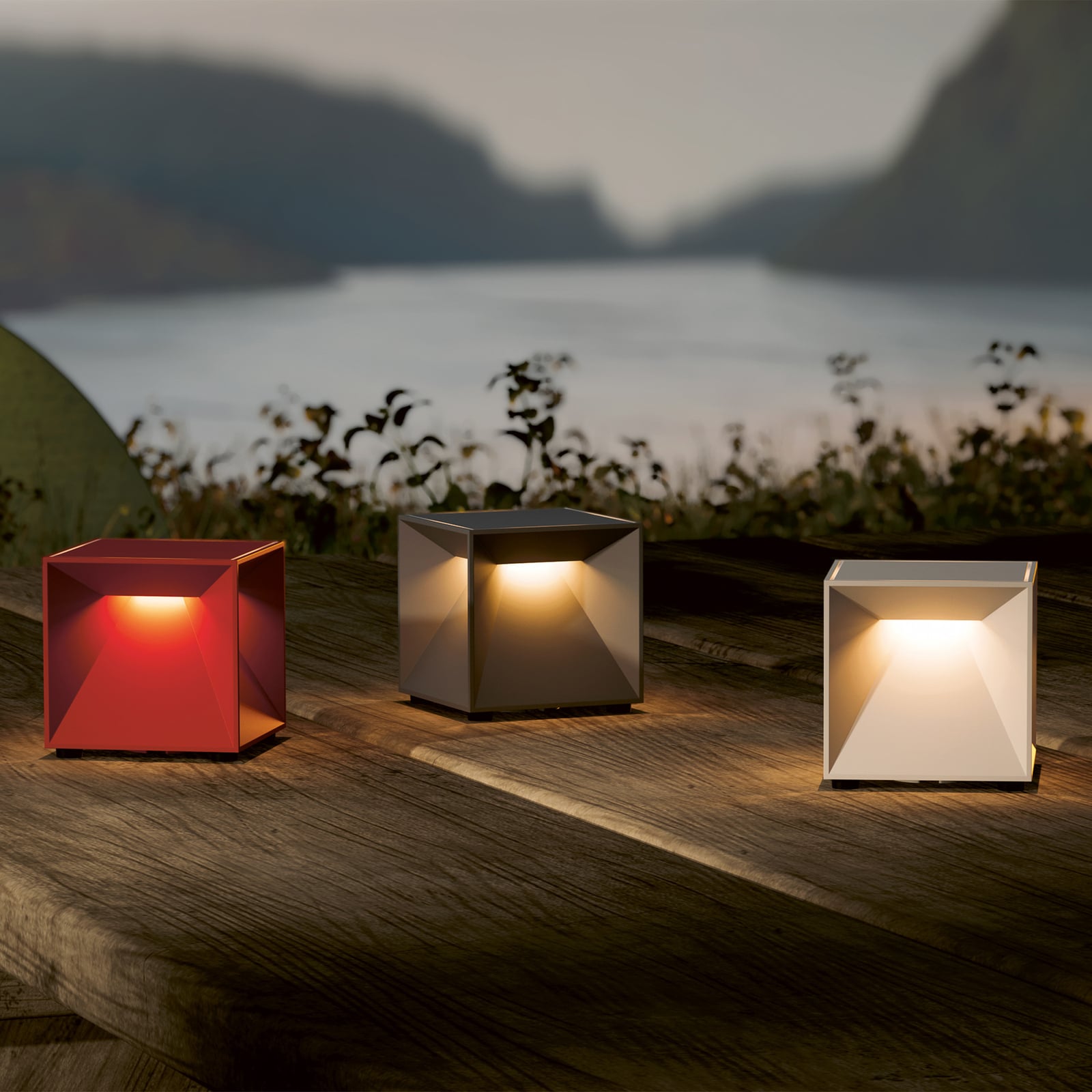LED oppladbar bordlampe Nutalis mini dimbar 8 cm IP54 bakside
