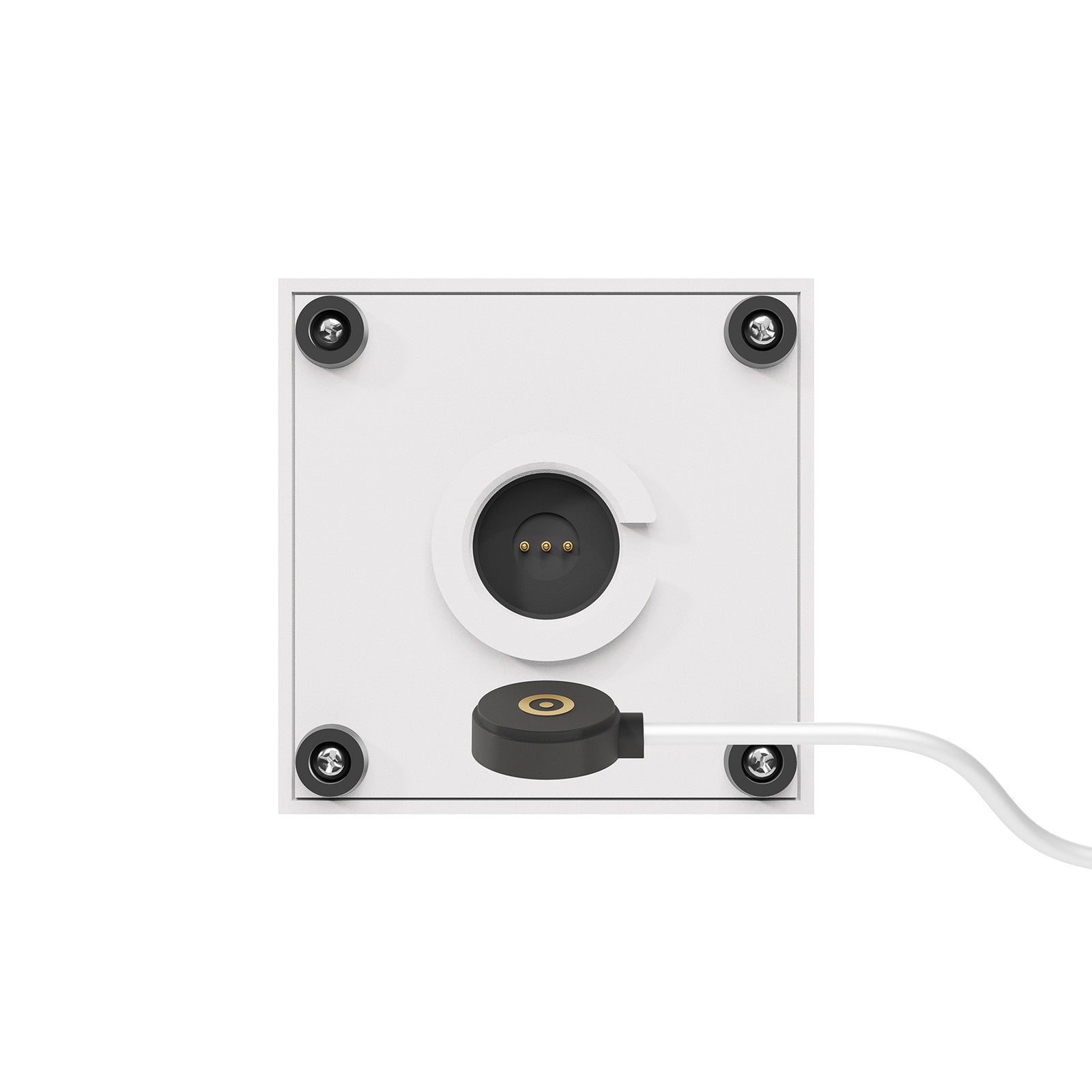 LED oppladbar bordlampe Nutalis mini hvit IP54 dimbar i bruk på terrasse
