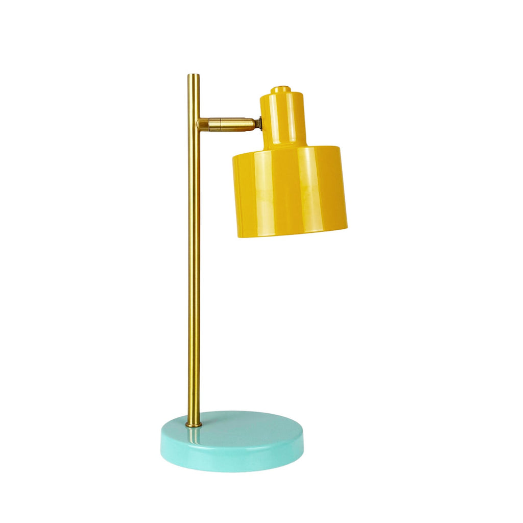 LED oppladbar bordlampe Ocean Mini curry/turkis dimbar bakside