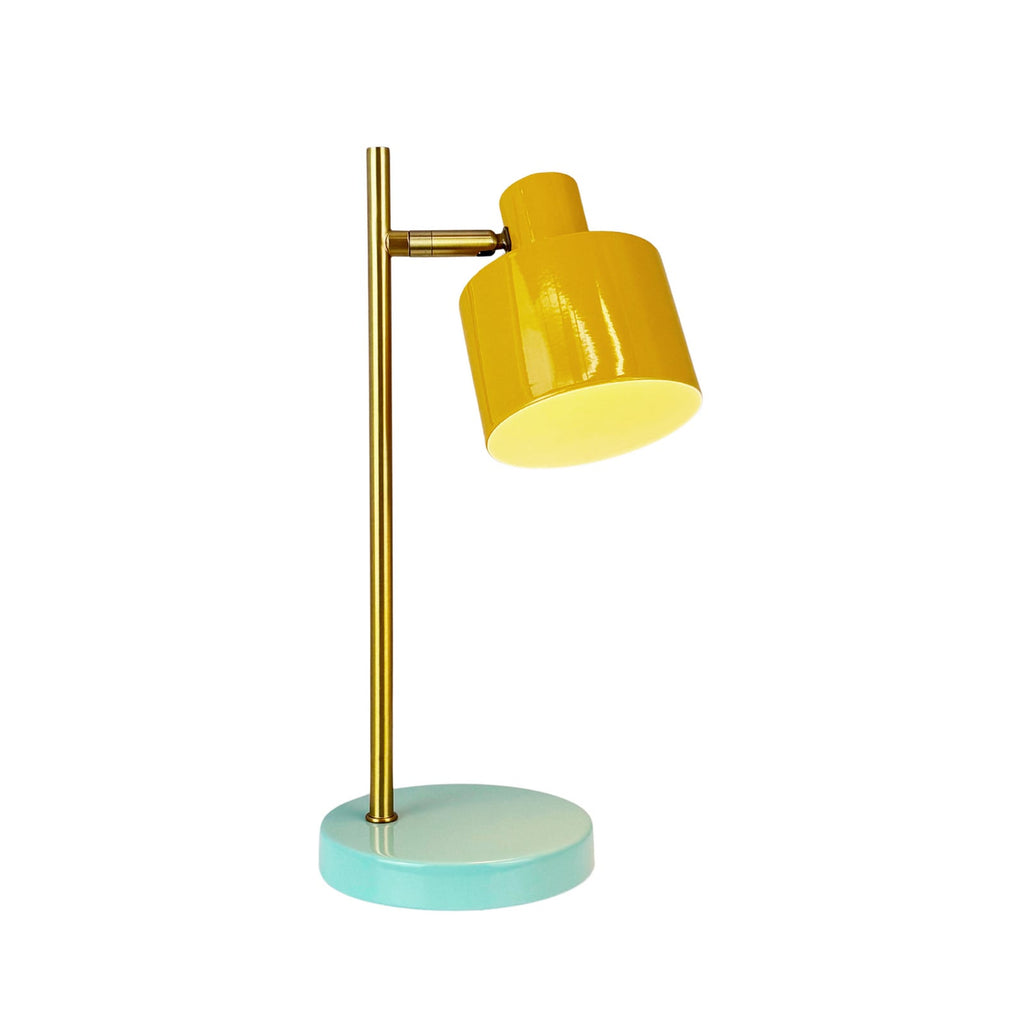 LED oppladbar bordlampe Ocean Mini curry/turkis dimbar detalj