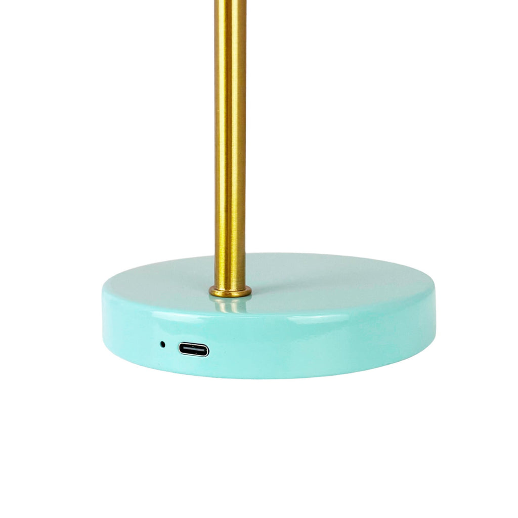 LED oppladbar bordlampe Ocean Mini curry/turkis dimbar USB-kabel
