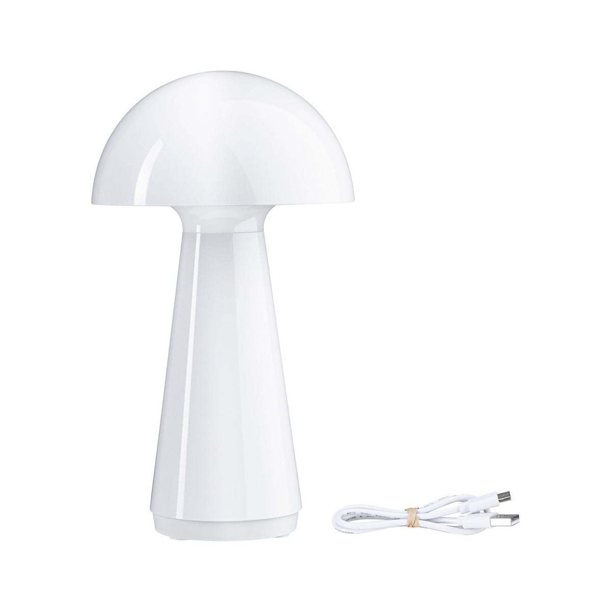 LED oppladbar bordlampe Onzo hvit plast dimbar IP44 nærbilde av touchdimmer