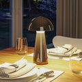LED oppladbar bordlampe Onzo svart plast dimbar IP44 forfra