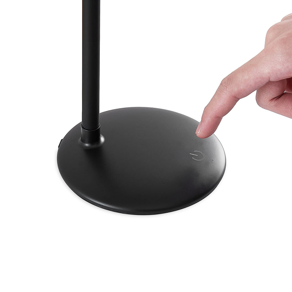 LED oppladbar bordlampe Opira svart dimbar USB 51 cm med lys på