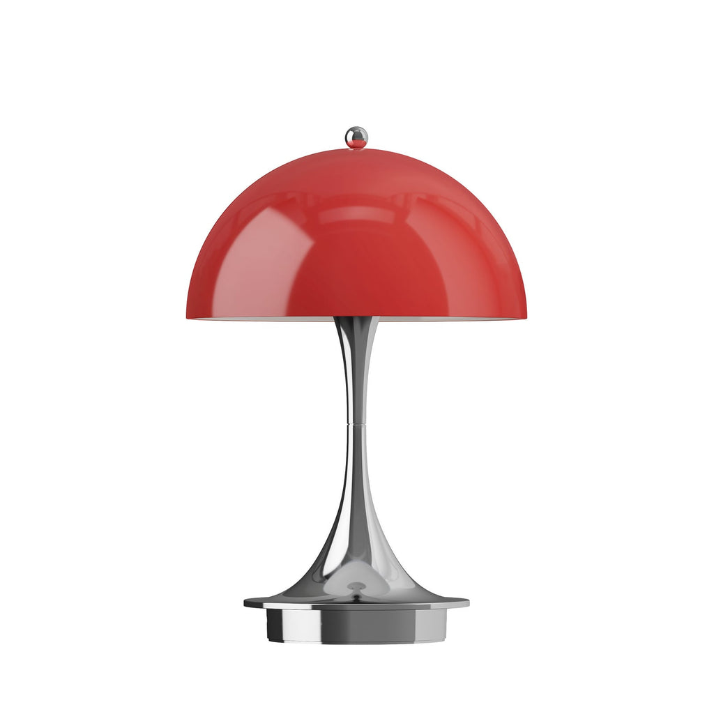 LED oppladbar bordlampe Panthella 160 opal-rød IP44 nærbilde av dimmer