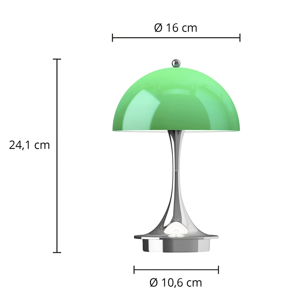 Detalj av LED oppladbar bordlampe Panthella 160 opalgrønn IP44 dimbar