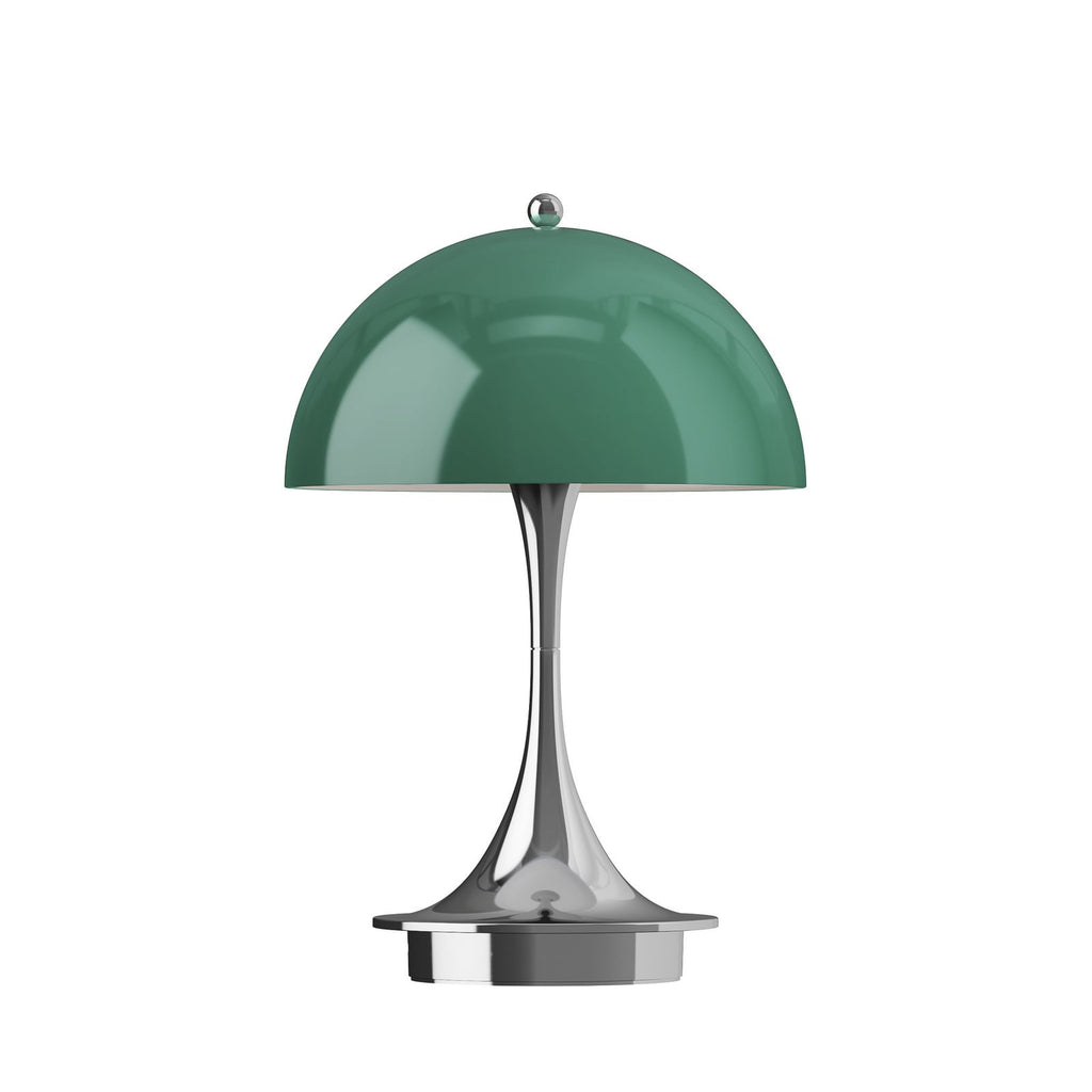 LED oppladbar bordlampe Panthella 160 opalgrønn IP44 dimbar med USB-ladekabel